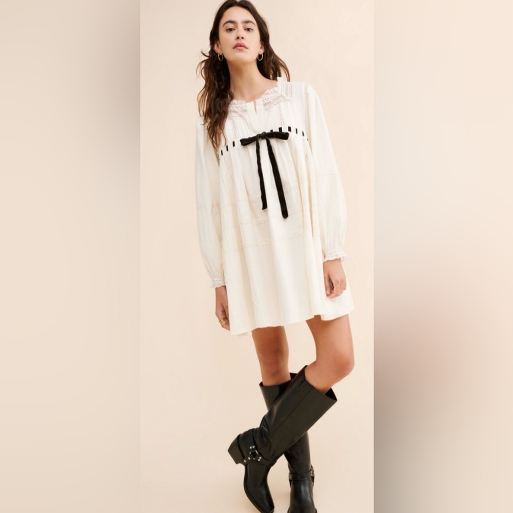 Free people tea time babydoll mini dress